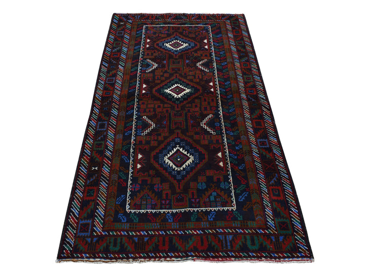 3'7" x 6'6" New Hand Knotted Brown Wool Rectangle Oriental Rug - MOA10287769