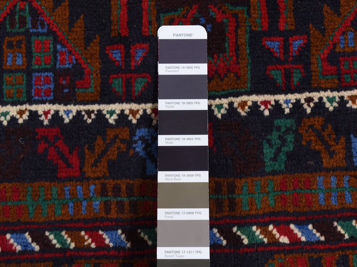3'7" x 6'6" New Hand Knotted Brown Wool Rectangle Oriental Rug - MOA10287769