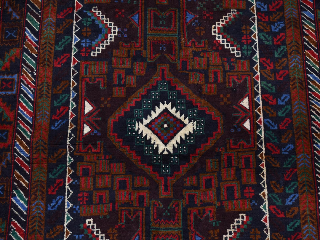 3'7" x 6'6" New Hand Knotted Brown Wool Rectangle Oriental Rug - MOA10287769