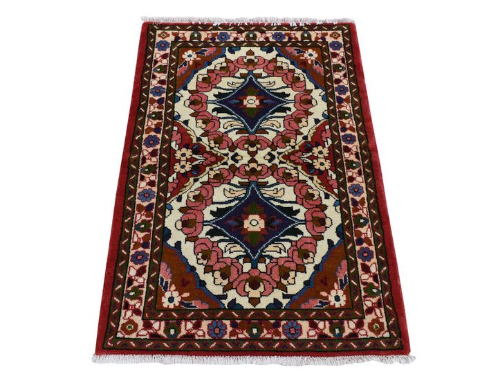 2'9" x 4'0" New Hand Knotted Ivory Wool Rectangle Oriental Rug - MOA10287773