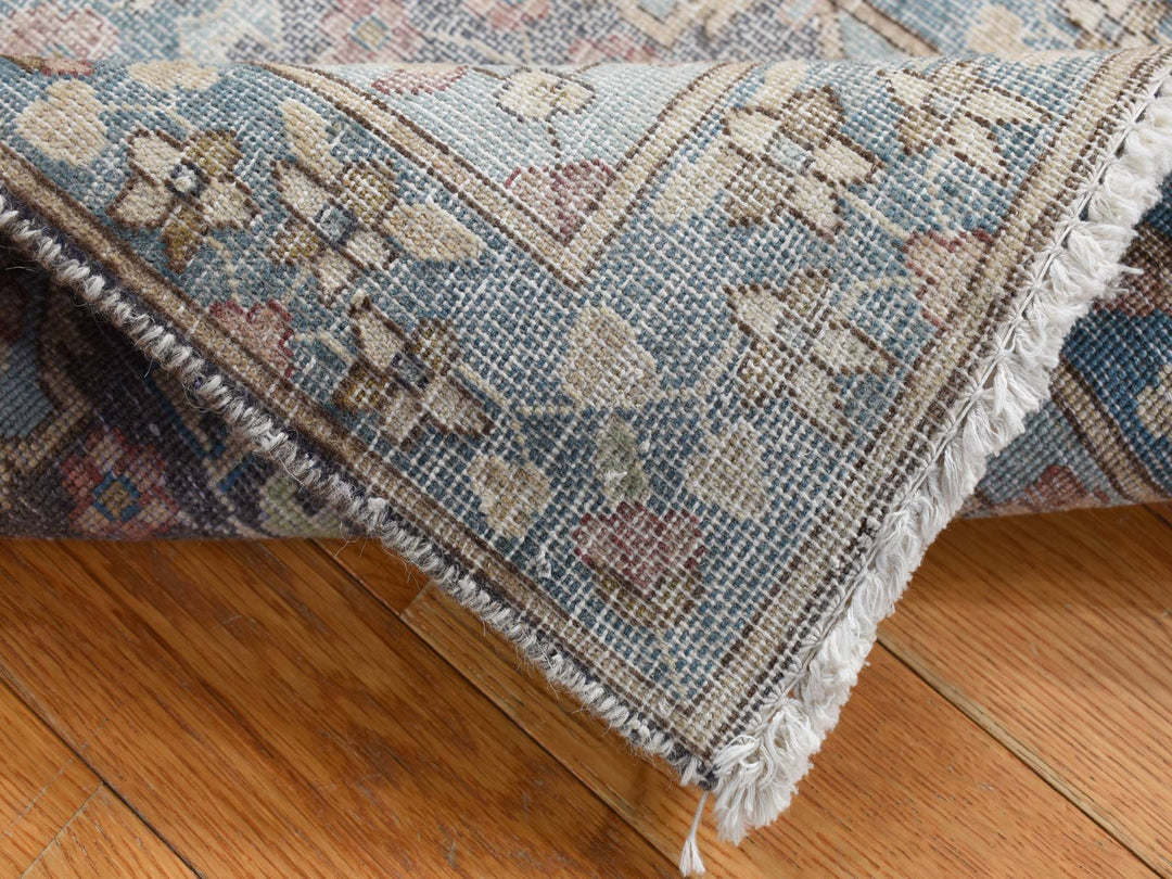 1'8" x 3'7" Vintage Hand Knotted Grey Wool Rectangle Oriental Rug - MOA10287775