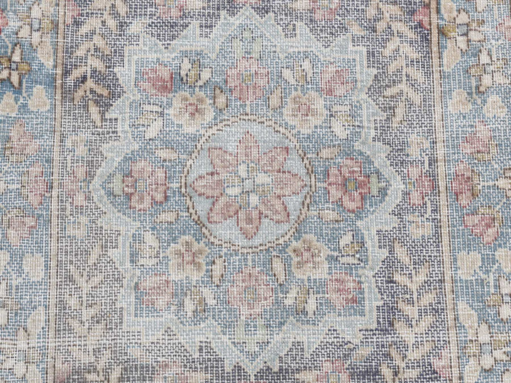 1'8" x 3'7" Vintage Hand Knotted Grey Wool Rectangle Oriental Rug - MOA10287775