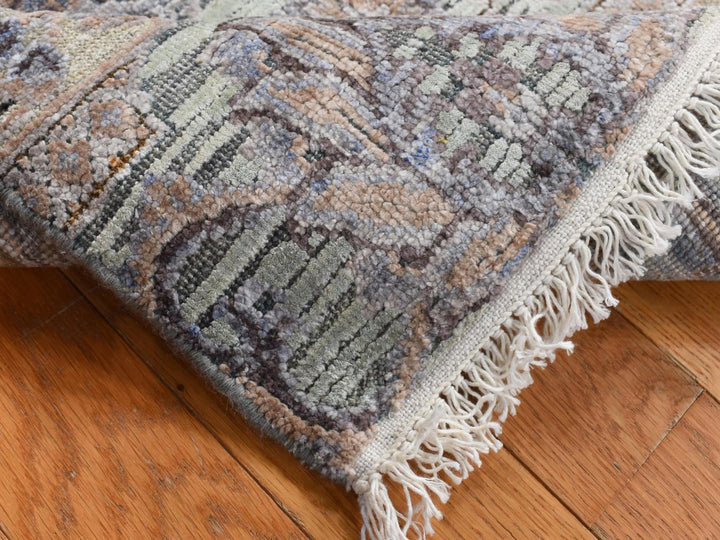 2'0" x 3'0" New Hand Knotted Green Wool & Silk Rectangle Oriental Rug - MOA10287776