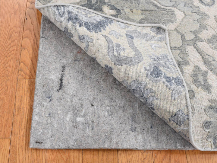 2'0" x 3'2" New Hand Knotted Grey Wool & Silk Rectangle Oriental Rug - MOA10287779