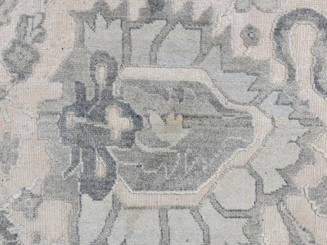 2'0" x 3'2" New Hand Knotted Grey Wool & Silk Rectangle Oriental Rug - MOA10287779