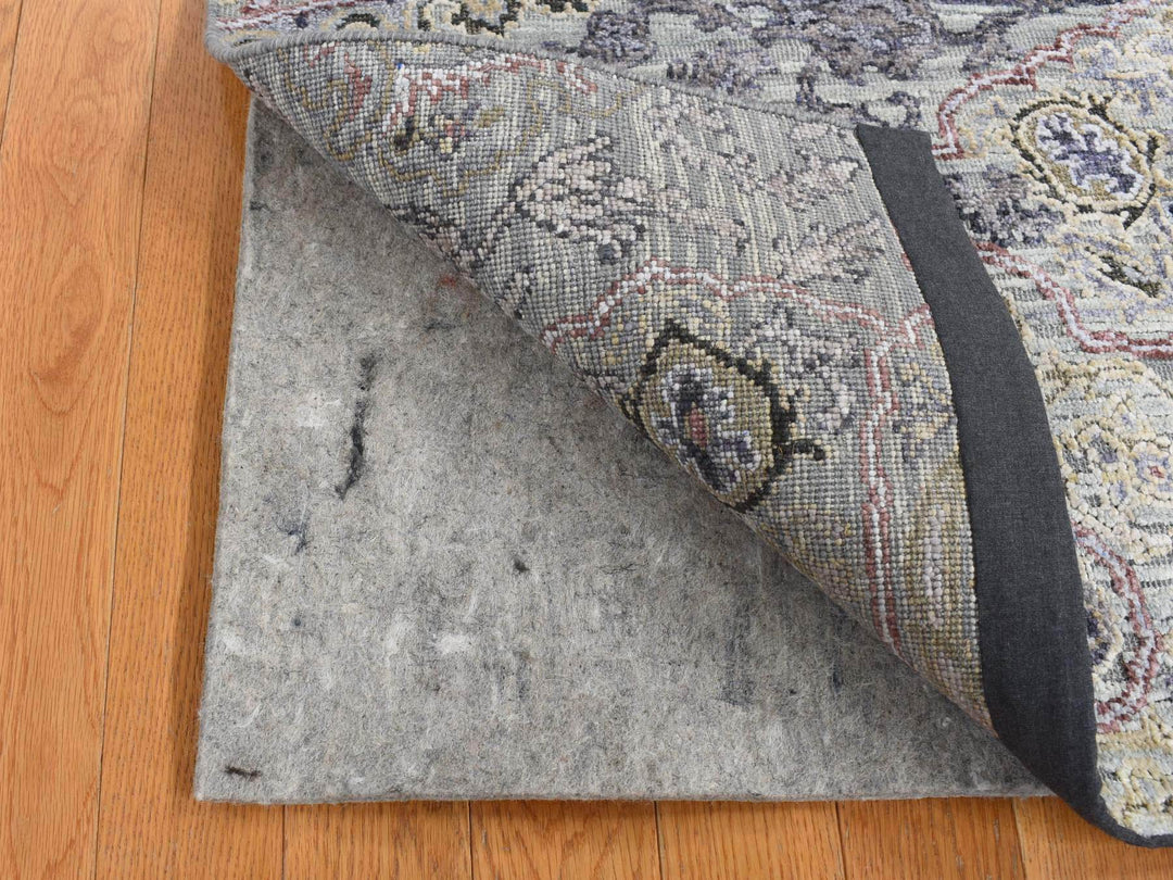 2'0" x 3'1" New Hand Knotted Grey Wool & Silk Rectangle Oriental Rug - MOA10287782