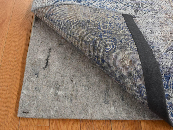 2'0" x 3'0" New Hand Knotted Grey Wool & Silk Rectangle Oriental Rug - MOA10287784