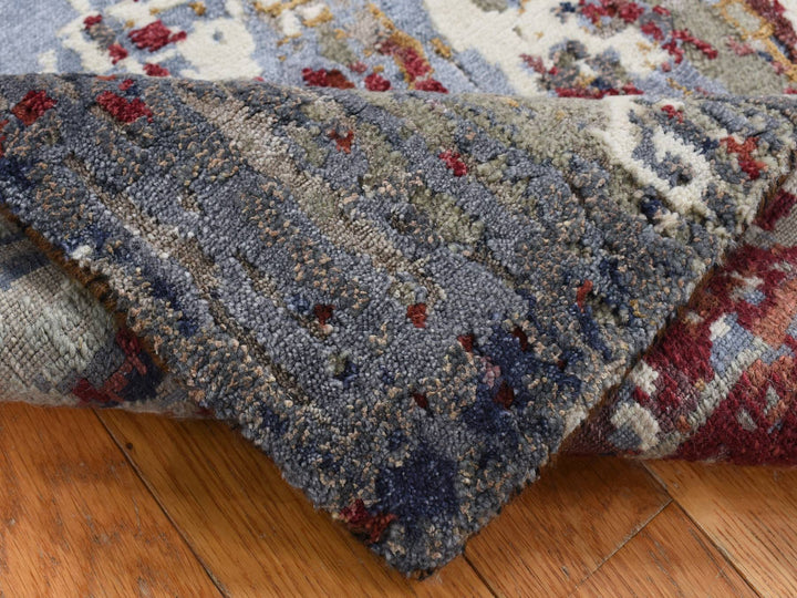2'0" x 3'0" New Hand Knotted Grey Wool & Silk Rectangle Oriental Rug - MOA10287787