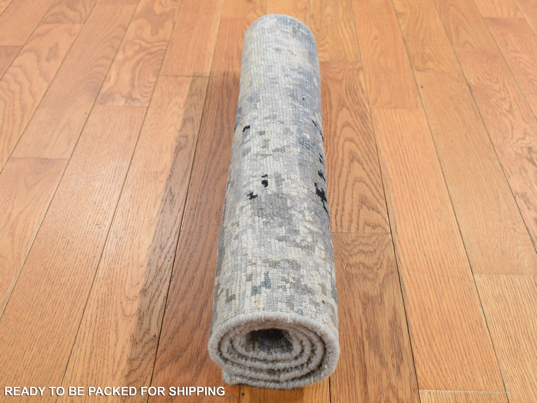 2'0" x 2'10" New Hand Knotted Beige Wool Rectangle Oriental Rug - MOA10287789