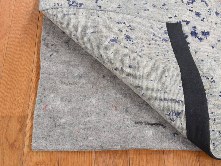 2'0" x 3'1" New Hand Knotted Grey Wool & Silk Rectangle Oriental Rug - MOA10287791