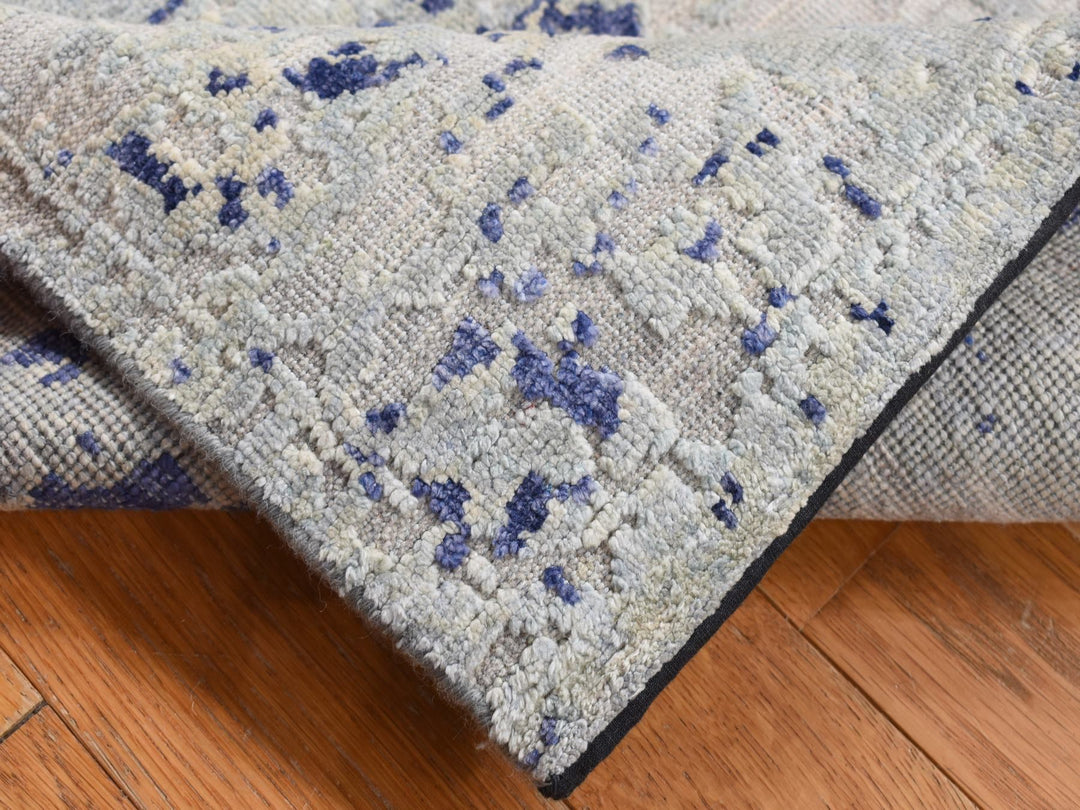 2'0" x 3'1" New Hand Knotted Grey Wool & Silk Rectangle Oriental Rug - MOA10287791