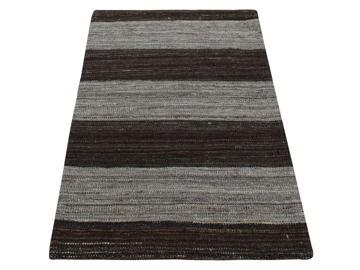 2'0" x 3'0" New Hand Woven Brown Wool Rectangle Oriental Rug - MOA10287798