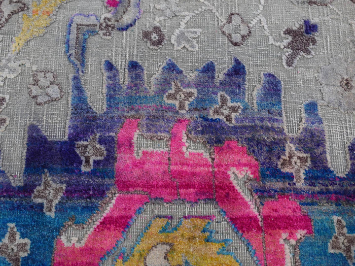 2'0" x 3'2" New Hand Knotted Grey Wool & Silk Rectangle Oriental Rug - MOA10287799