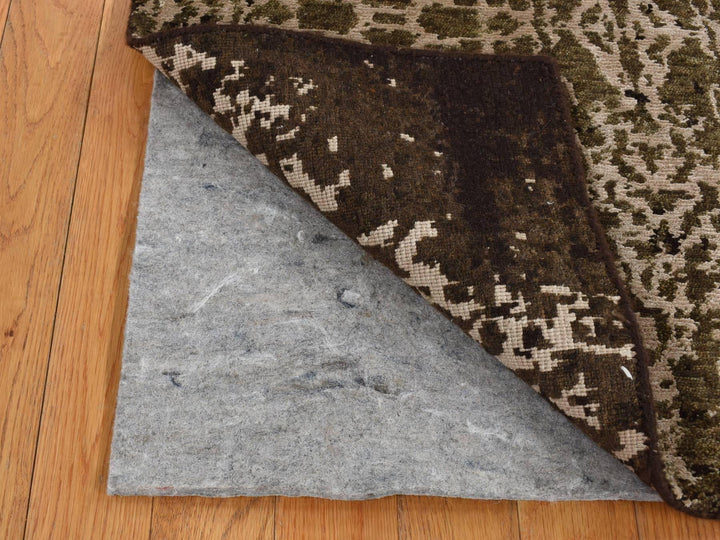 2'0" x 2'9" New Hand Knotted Green Wool & Silk Rectangle Oriental Rug - MOA10287800