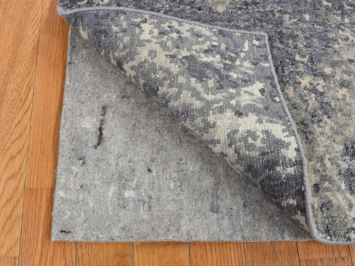 2'0" x 3'0" New Hand Knotted Purple Wool & Silk Rectangle Oriental Rug - MOA10287802