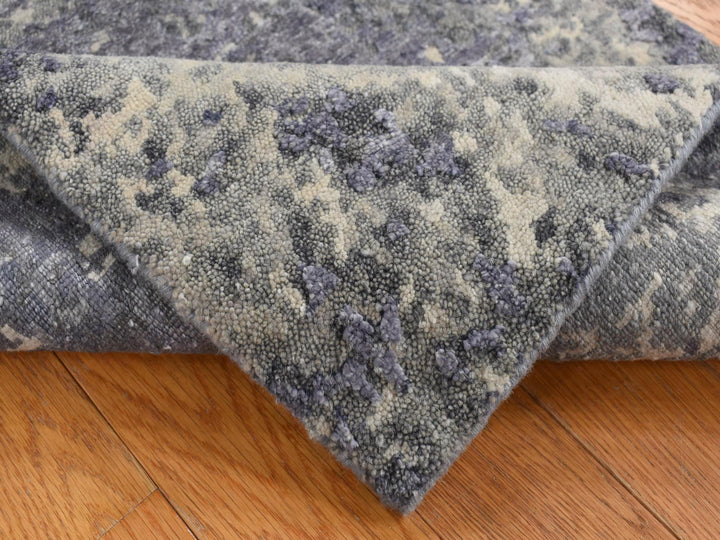 2'0" x 3'0" New Hand Knotted Purple Wool & Silk Rectangle Oriental Rug - MOA10287802