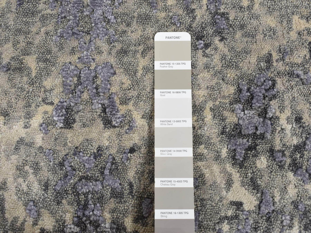 2'0" x 3'0" New Hand Knotted Purple Wool & Silk Rectangle Oriental Rug - MOA10287802