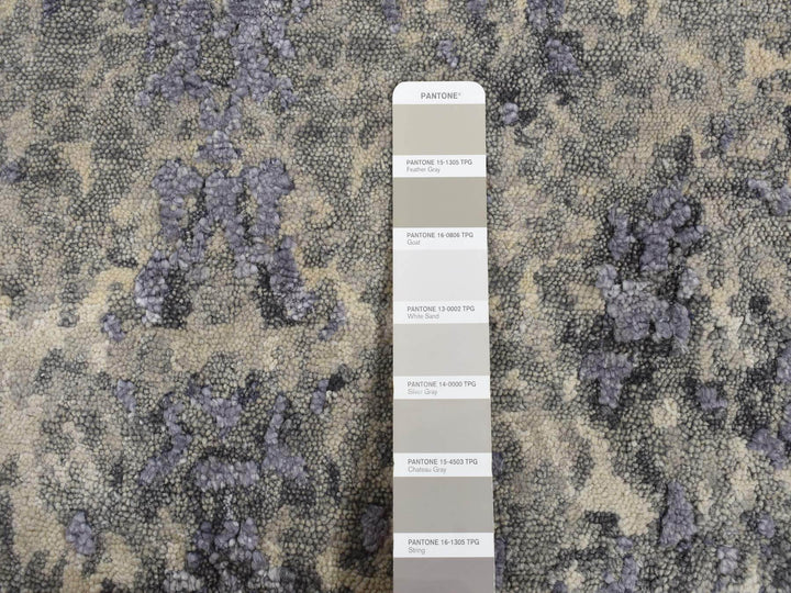 2'0" x 3'0" New Hand Knotted Purple Wool & Silk Rectangle Oriental Rug - MOA10287802