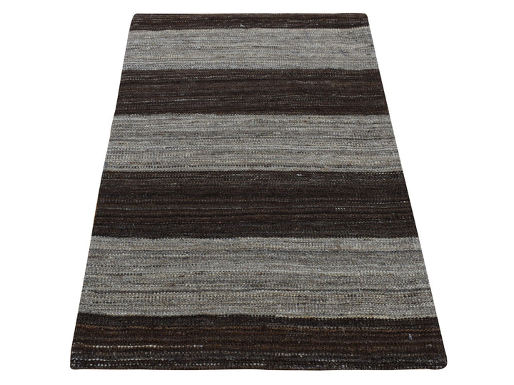 2'0" x 3'0" New Hand Woven Brown Wool Rectangle Oriental Rug - MOA10287803