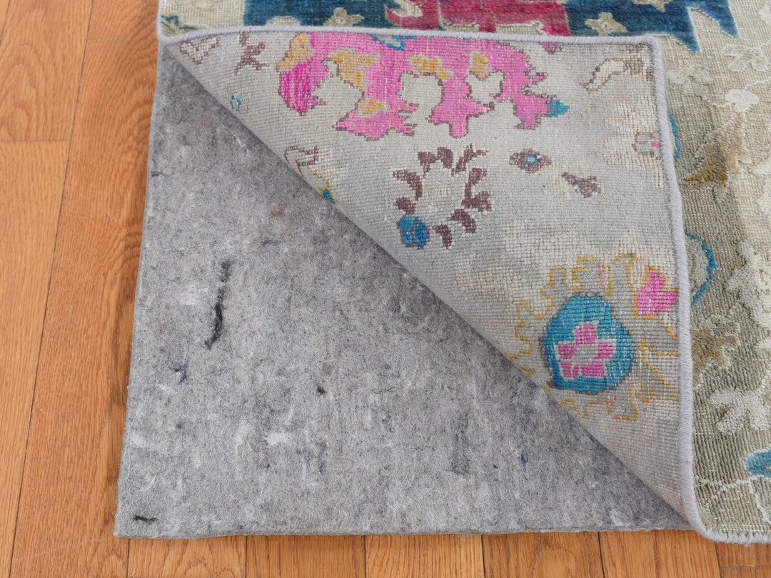 2'0" x 3'0" New Hand Knotted Grey Wool & Silk Rectangle Oriental Rug - MOA10287807