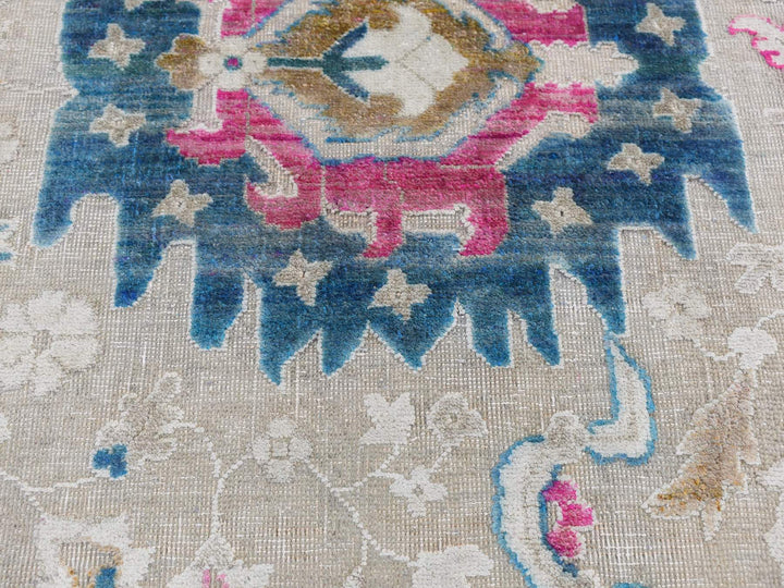 2'0" x 3'0" New Hand Knotted Grey Wool & Silk Rectangle Oriental Rug - MOA10287807
