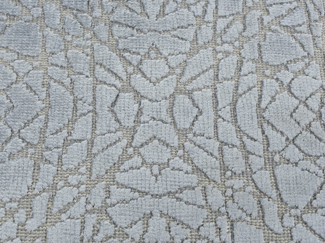 2'0" x 3'0" New Hand Knotted Grey Wool & Silk Rectangle Oriental Rug - MOA10287808