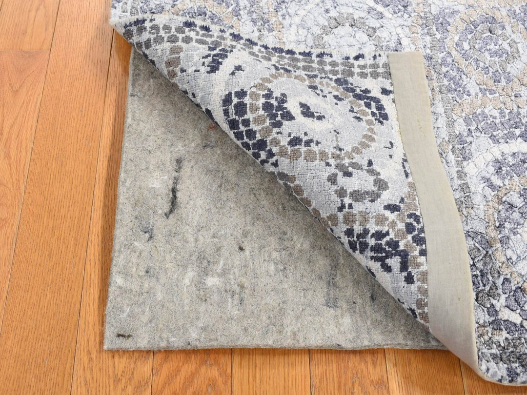 2'2" x 3'0" New Hand Knotted Grey Wool & Silk Rectangle Oriental Rug - MOA10287811