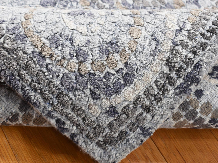 2'2" x 3'0" New Hand Knotted Grey Wool & Silk Rectangle Oriental Rug - MOA10287811