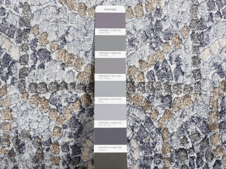 2'2" x 3'0" New Hand Knotted Grey Wool & Silk Rectangle Oriental Rug - MOA10287811