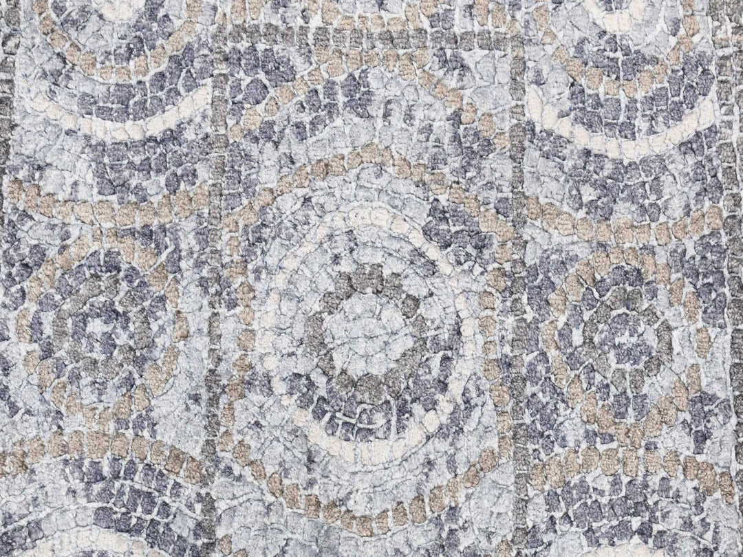 2'2" x 3'0" New Hand Knotted Grey Wool & Silk Rectangle Oriental Rug - MOA10287811