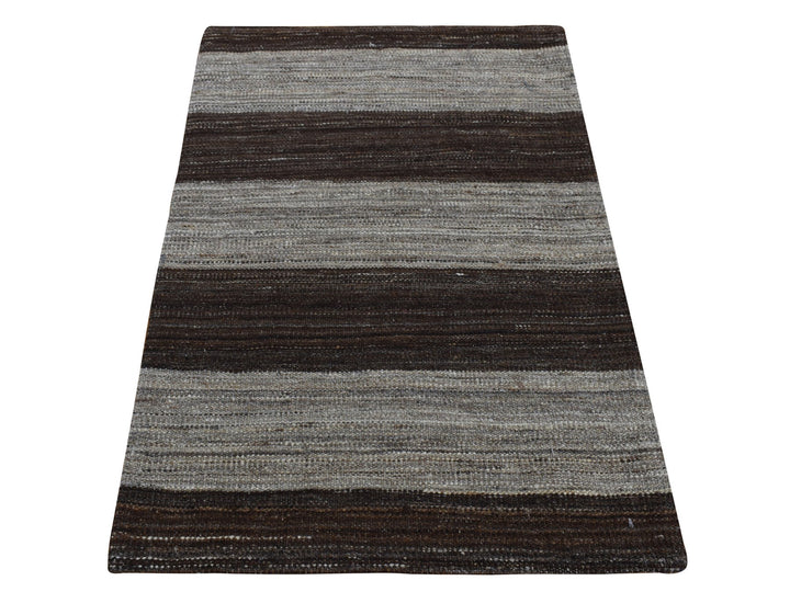 2'0" x 3'0" New Hand Woven Brown Wool Rectangle Oriental Rug - MOA10287814