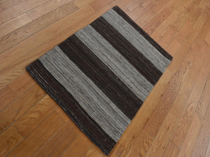 2'0" x 3'0" New Hand Woven Brown Wool Rectangle Oriental Rug - MOA10287814