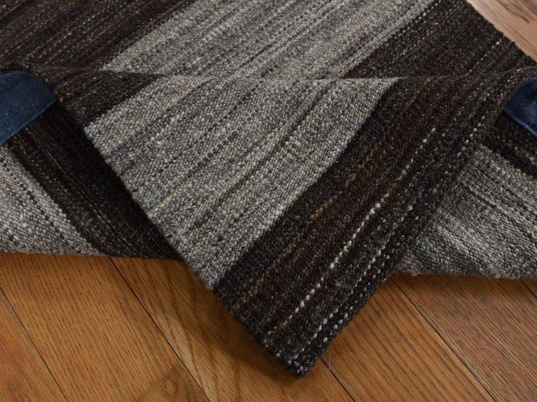 2'0" x 3'0" New Hand Woven Brown Wool Rectangle Oriental Rug - MOA10287814