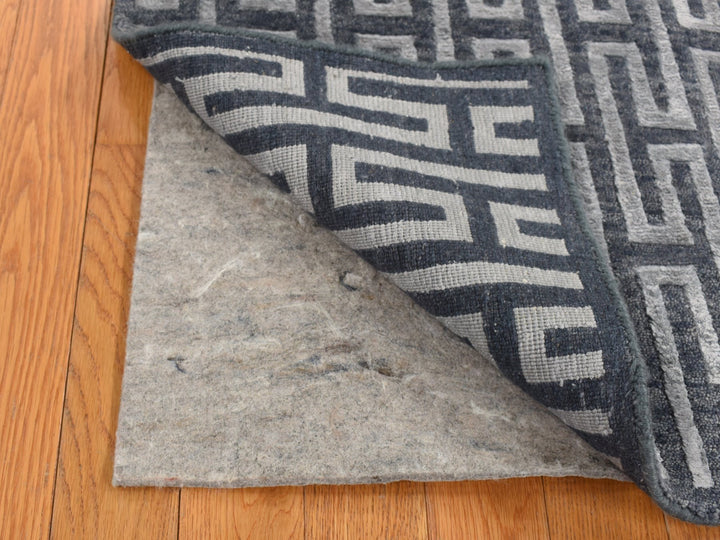 2'0" x 2'10" New Hand Knotted Grey Wool & Silk Rectangle Oriental Rug - MOA10287821
