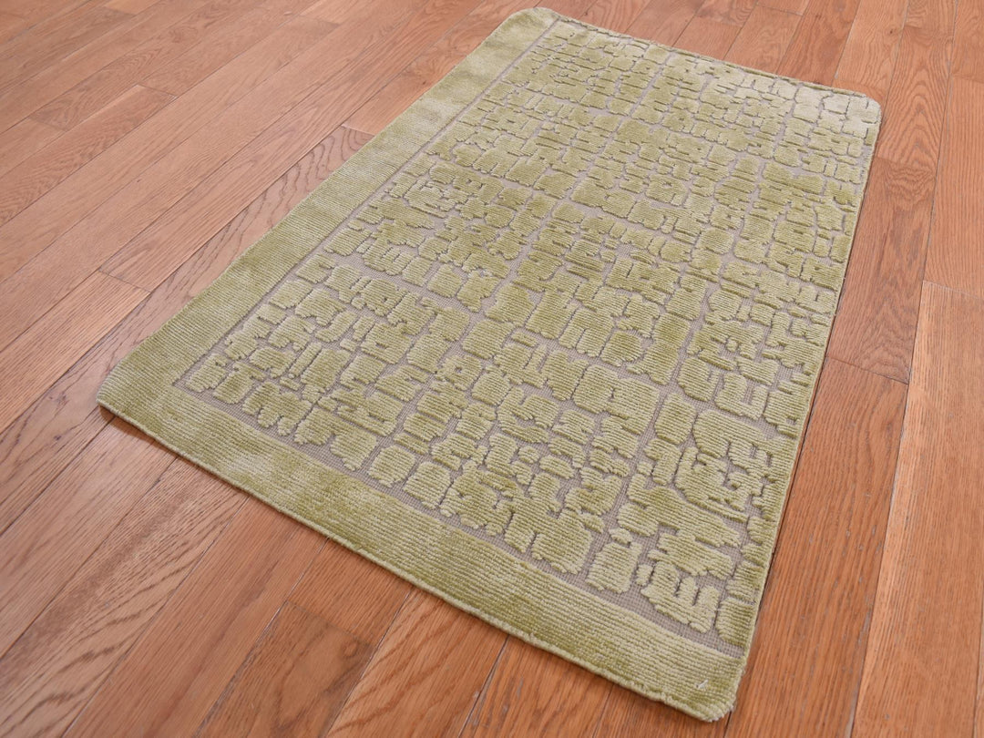 2'0" x 3'0" New Hand Knotted Beige Wool Rectangle Oriental Rug - MOA10287829