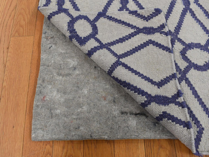 2'6" x 6'0" New Hand Woven Blue Wool Runner Oriental Rug - MOA10287832