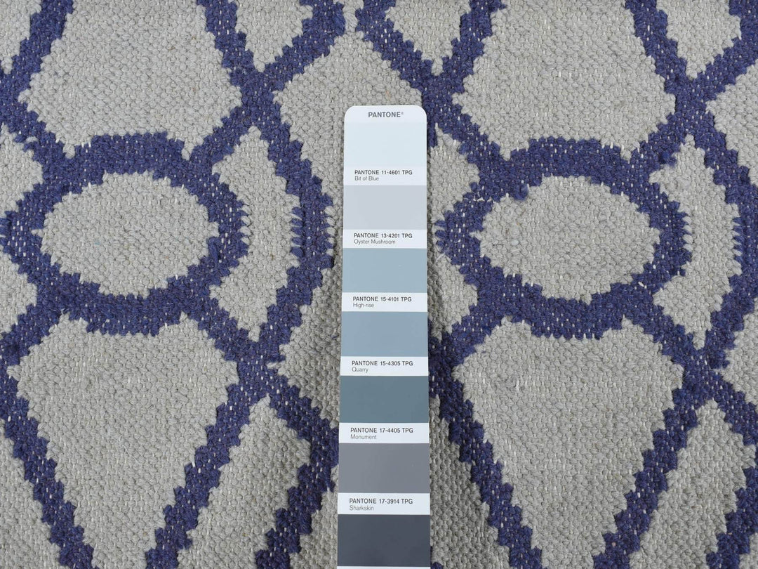 2'6" x 6'0" New Hand Woven Blue Wool Runner Oriental Rug - MOA10287832