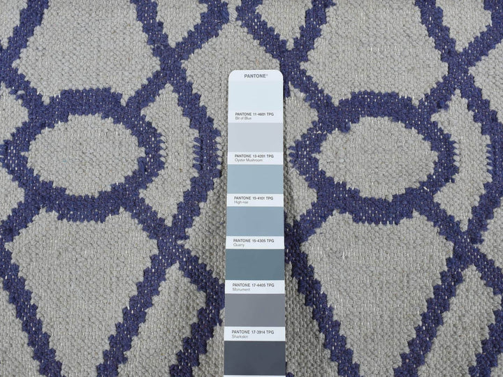 2'6" x 6'0" New Hand Woven Blue Wool Runner Oriental Rug - MOA10287832