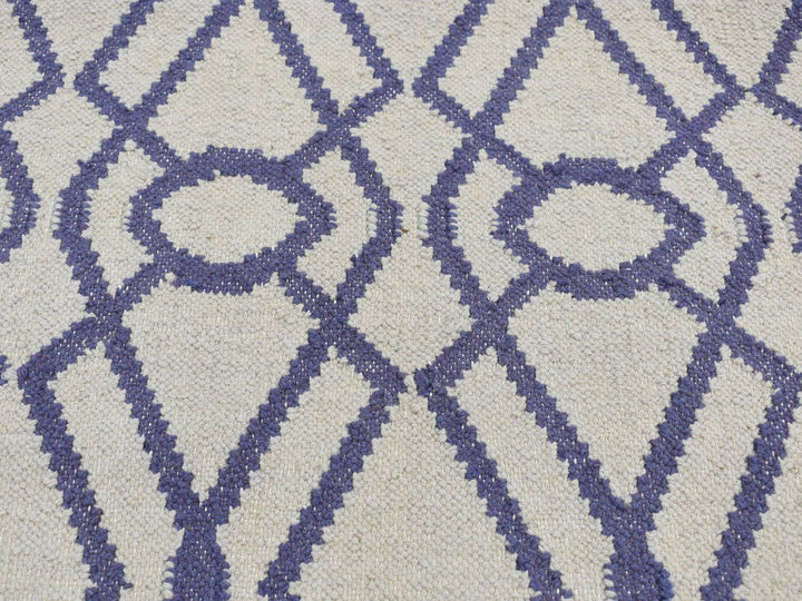 2'6" x 6'0" New Hand Woven Blue Wool Runner Oriental Rug - MOA10287832