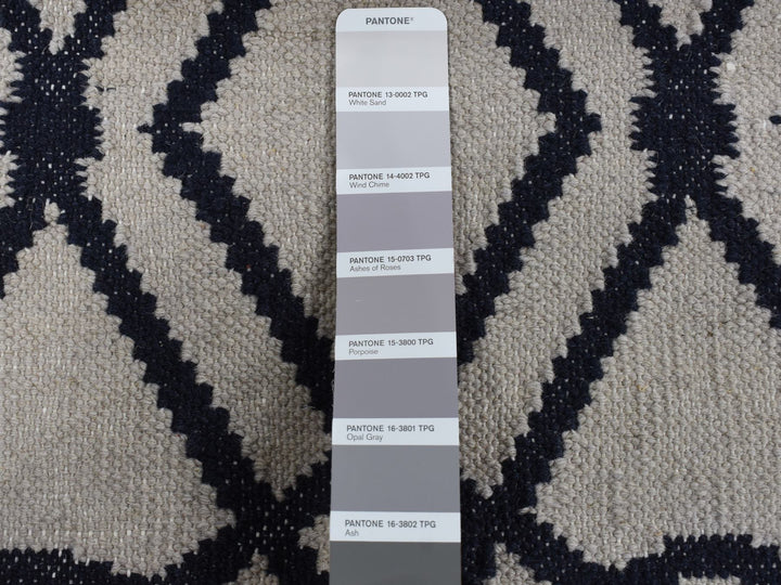 2'9" x 6'0" New Hand Woven Grey Wool Runner Oriental Rug - MOA10287834