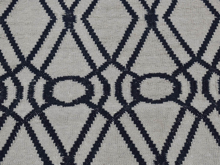 2'9" x 6'0" New Hand Woven Grey Wool Runner Oriental Rug - MOA10287834