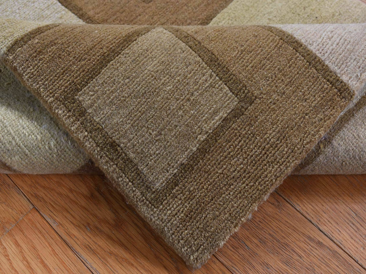 1'10" x 2'10" New Hand Knotted Brown Wool Rectangle Oriental Rug - MOA10287836