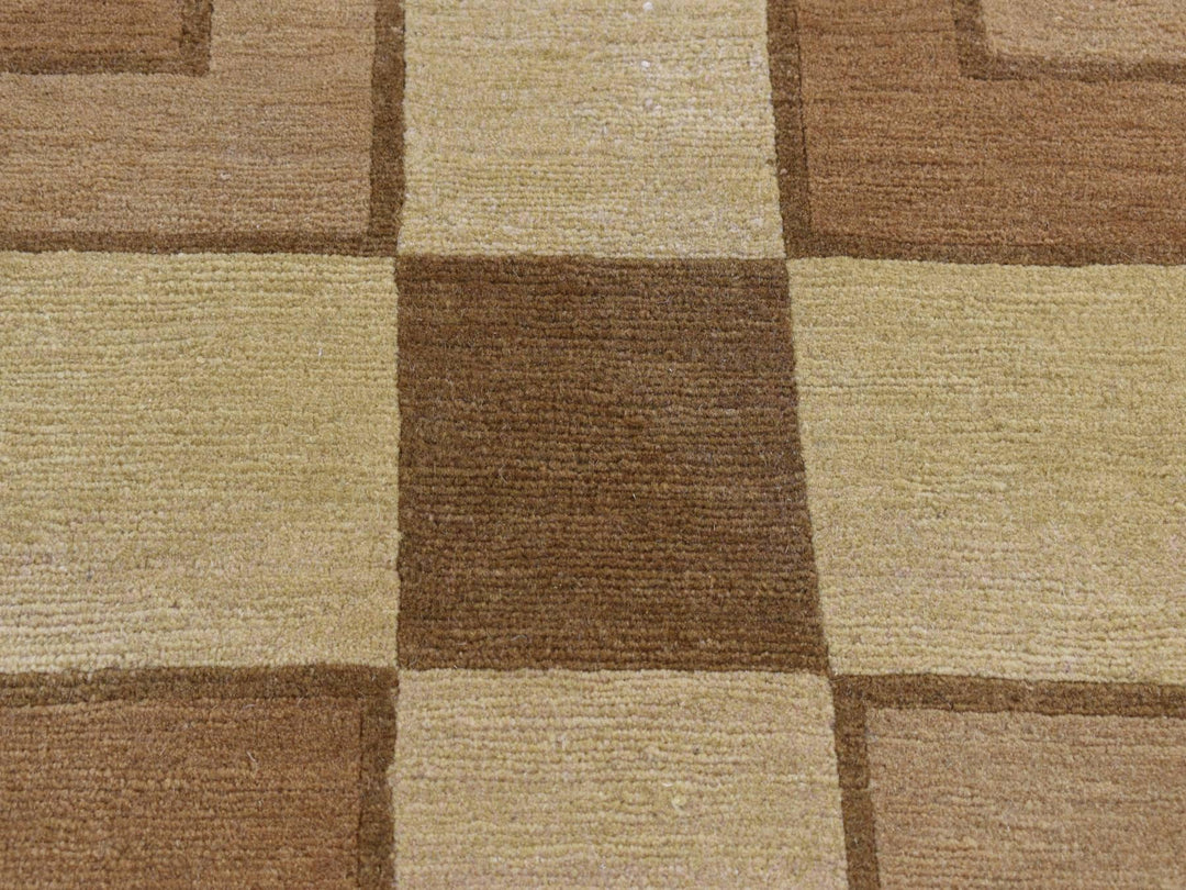 1'10" x 2'10" New Hand Knotted Brown Wool Rectangle Oriental Rug - MOA10287836