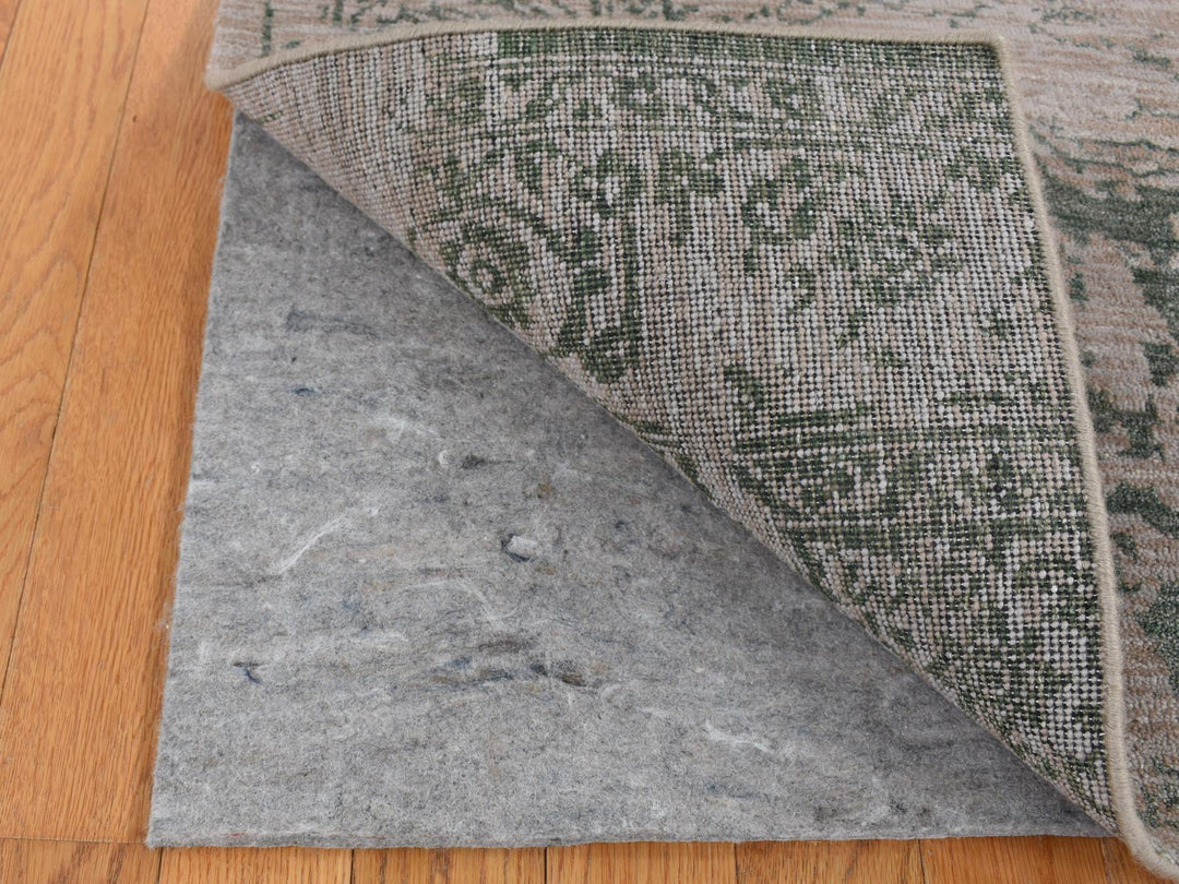 2'0" x 3'0" New Hand Knotted Grey Wool & Silk Rectangle Oriental Rug - MOA10287837