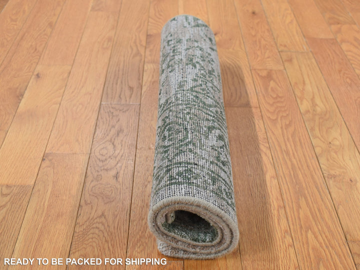 2'0" x 3'0" New Hand Knotted Grey Wool & Silk Rectangle Oriental Rug - MOA10287837