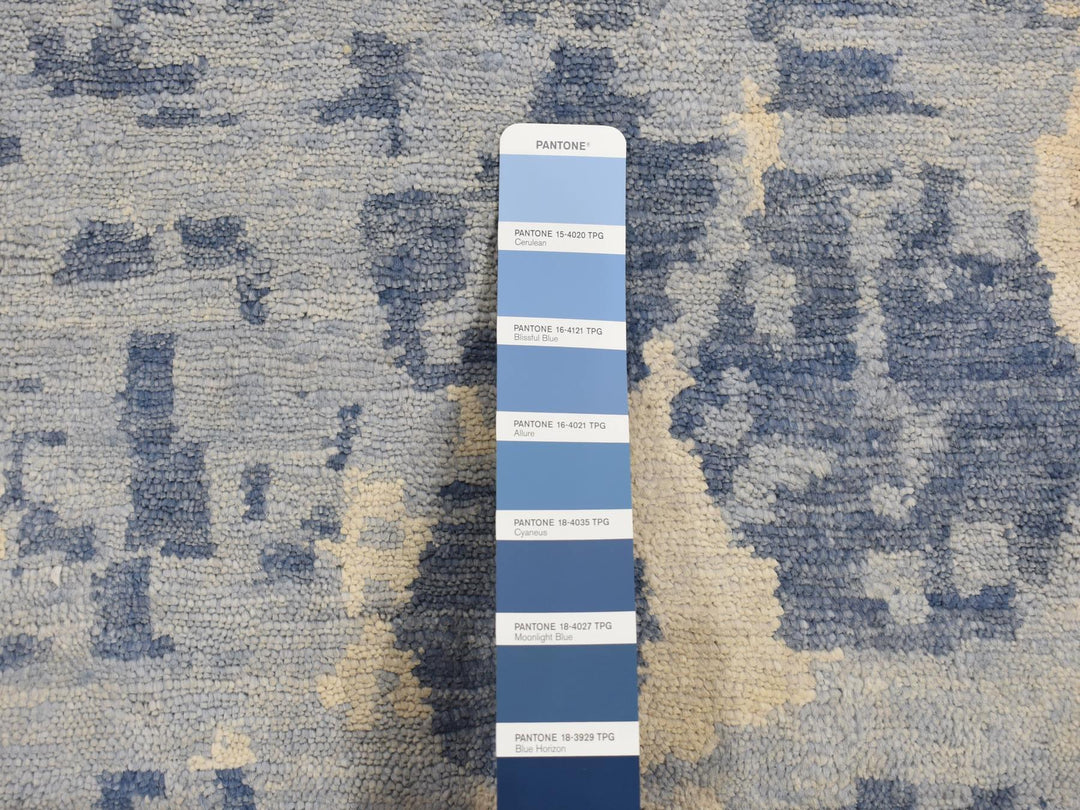 2'0" x 3'0" New Hand Knotted Blue Wool Rectangle Oriental Rug - MOA10287842