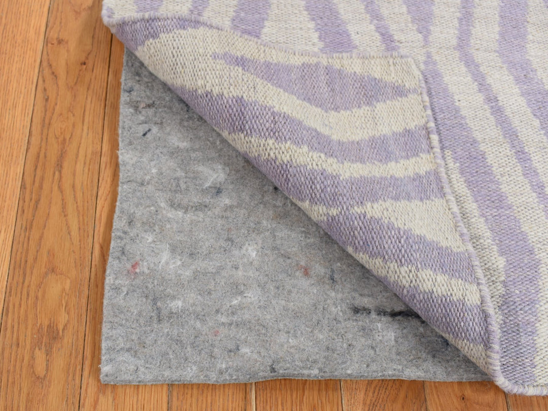 2'8" x 8'0" New Hand Woven Purple Wool Runner Oriental Rug - MOA10287844