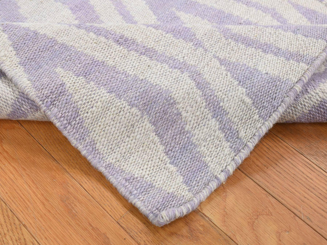 2'8" x 8'0" New Hand Woven Purple Wool Runner Oriental Rug - MOA10287844