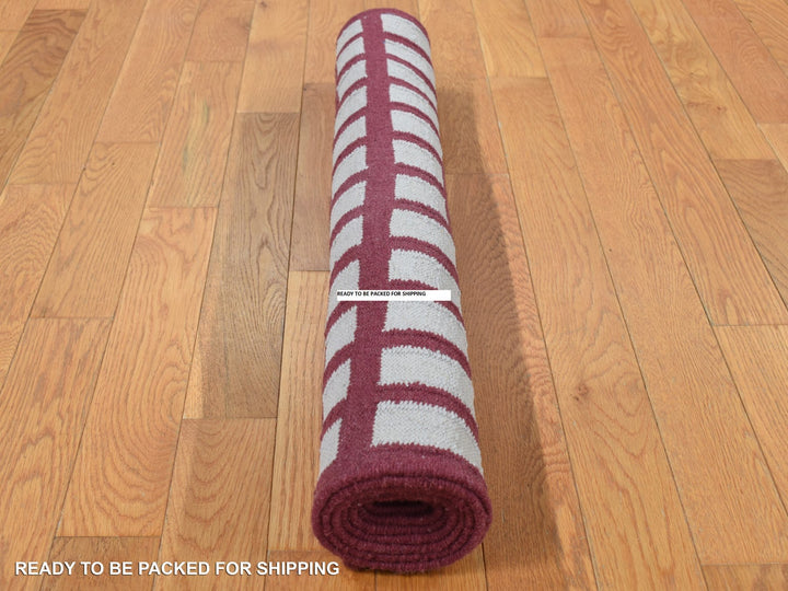 2'5" x 6'1" New Hand Woven Red Wool Runner Oriental Rug - MOA10287846