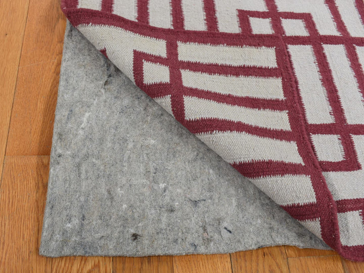 4'0" x 6'2" New Hand Woven Red Wool Rectangle Oriental Rug - MOA10287854